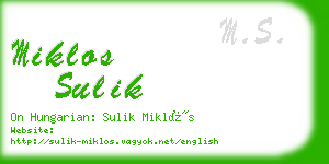 miklos sulik business card